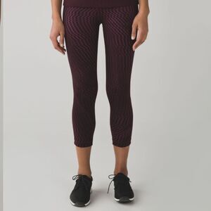 Lululemon Wunder Under High Rise Legging Shifted Horizon Red Grape Black Size 2